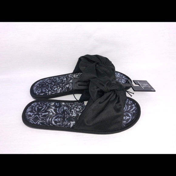 INC - Women’s Slippers Black Bow - Picture 5 of 6